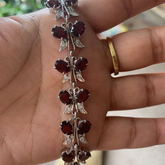 Butterfly garnet bracelet diamond - Picture 7 of 8